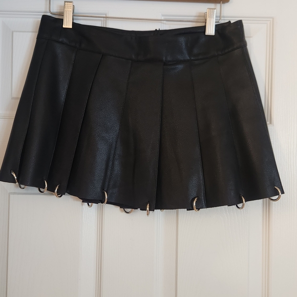 AKIRA Black Mini Skirt with Gold Accents - Picture 2 of 3